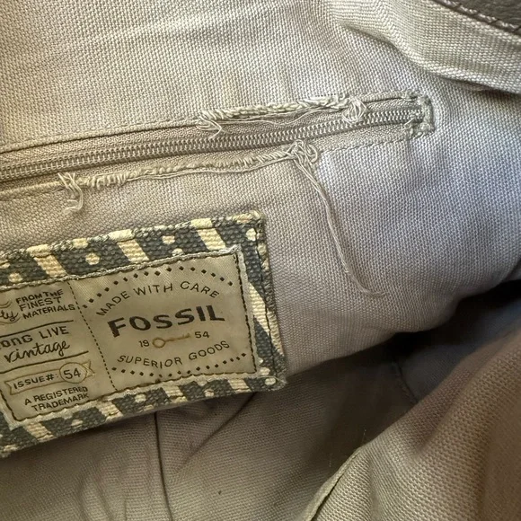 2 Vintage Leather Fossil Tote bags Purses brown & Black - Picture 5 of 9